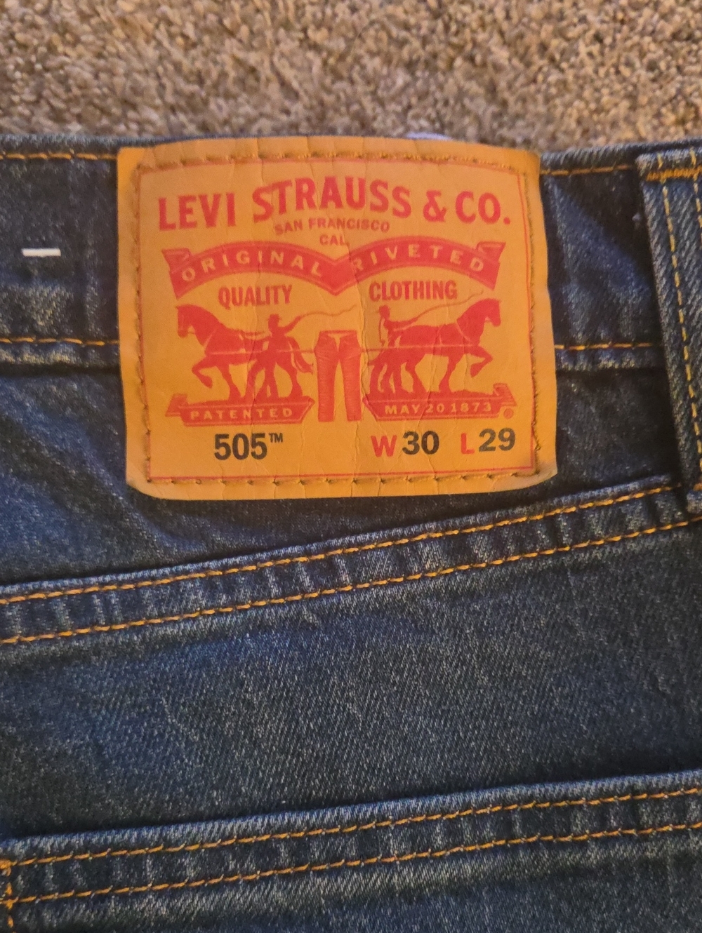 Levi Mens 505 Regular Straight Dark Wash Jeans Size 30x29 NWT - Picture 7 of 7
